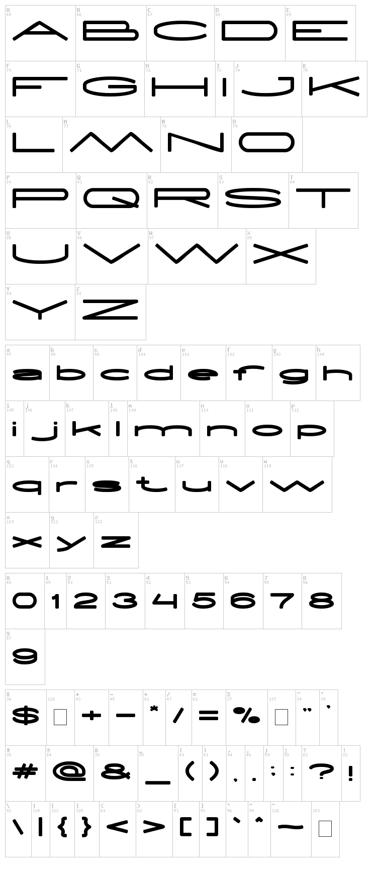 Extra Large font map